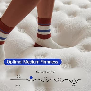 KOULABR Z King Size Mattress, 12 Inch Hybrid Mattress in a Box, Gel Memory Foam Mattress, Individually Wrapped Pocket Coils Innerspring, Pressure Relief, Medium Firm (12 Inch, King) - Image 3