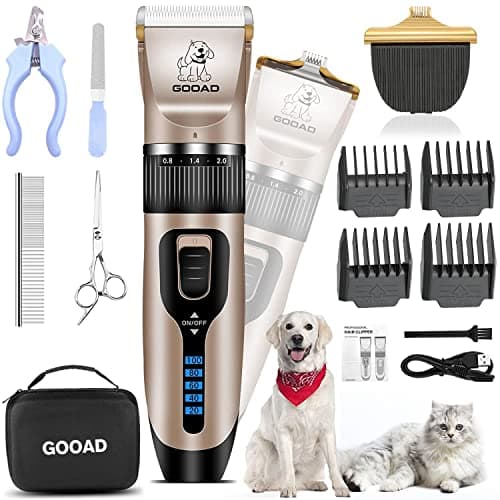 Gooad Dog Clippers for Grooming,Dog Grooming Kit for Heavy Thick Hair&Coats/Low Noise Rechargeable Cordless Hair Trimmer/Pet Shaver with Paw Trimmer for Small & Large Dogs Cats - Image 1