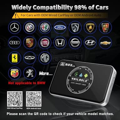 vnilrgle 4-in-1 Wireless CarPlay Adapter & Android Auto Wireless Adapter, Stream Netflix, YouTube, and More, Split-Screen & Mirroring, for Cars with OEM Wired CarPlay/Android Auto - Image 5