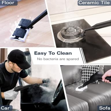 Steam Cleaner, Handheld Steamer with 21 Accessories, 248°F High-Temperature Steam for Floors, Grout, Tiles, Carpet, Cars - Portable 1.08L Tank, Child Lock, Chemical-Free Cleaning - Image 5