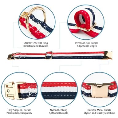 NISIYE Luxury Dog Collar, Cute Dog Collars, Durable Pet Collars with Metal Buckle Safety for Large Dogs - Image 2
