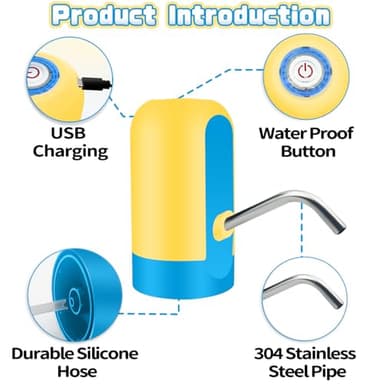 Infowush Powerful Water Table Pump, Battery Powered Water Pump for Water Table 3 Hours Non-Stop Fun Portable Summer Outdoor Sand/Water Table Toys Water Play Table Accessories for Toddlers Kids（Yellow） - Image 2