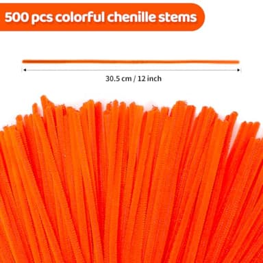 Eppingwin 500pcs Pipe Cleaners, Orange Pipe Cleaners Craft Supplies,Chenille Stems for DIY Arts Crafts Project(Orange) - Image 3
