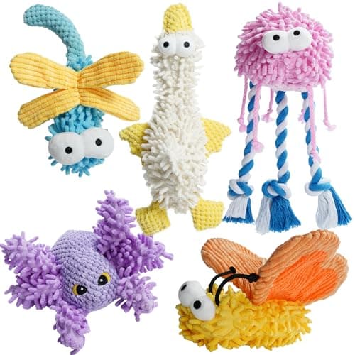Nocciola Small Medium Large Dog Toys, Cute Soft Squeaky Crinkle Plush Stuffed Durable Pet Teething Animal Chew Toys for Small to Large Breed, Cognitive Stimuting Boredom Puppy Busy Birthdays Gifts - Image 1