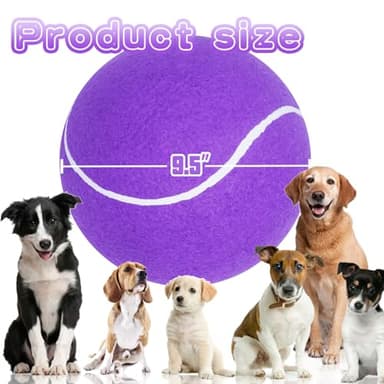 Banfeng Big Tennis Ball for Dogs, Giant Dog Tennis Ball Toy Large Outdoor Sports Gift for Small Medium Large Dog (Purple, 9.5 inch) - Image 2