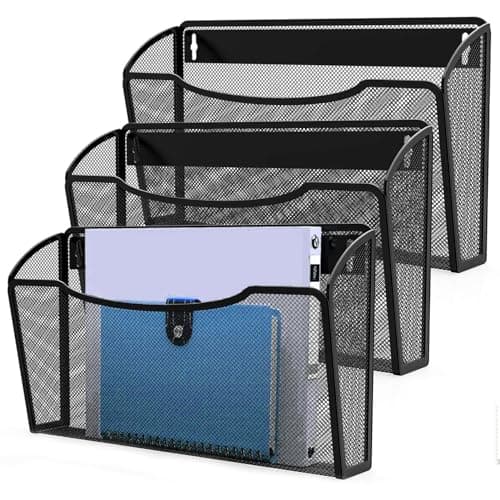 MINDEPOT Wall File Organizer,Hanging Wall Mounted File Folder Binder Holder Mail Organizer for Office,Home and School Supplies - Image 1