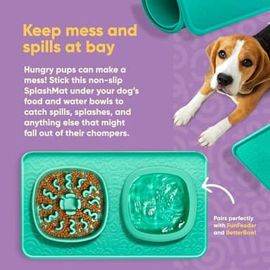 Yomp SplashMat Silicone Pet Food Mat – Non-Slip, Waterproof, and Pet-Safe Tray with Raised Edge for Dog Food and Water Bowls - Image 3