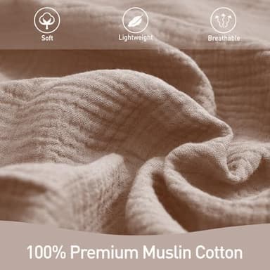 Muslin Swaddle Blankets for Baby Boy & Girl - Soft Breathable Newborn Receiving Blankets Set (Pink, 3 Pack) - Image 7