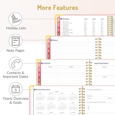 Forvencer Academic Planner 2025-2026, Hardcover Weekly & Monthly Calendar Planner, July 2025 - June 2026, 6" x 8", Daily Agenda Book with Tabs, College Organizer Notebook, School Supplies for Student Teacher Classroom, Olive Green - Image 4