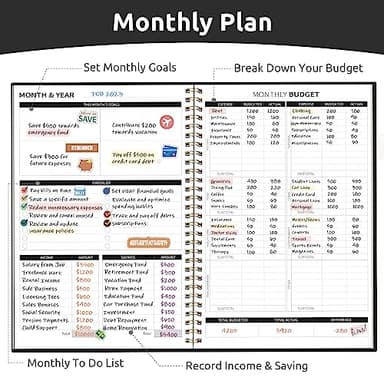 Budget Planner - Monthly Budget Book with Expense Tracker Notebook, Undated Bill Organizer & Finance Planner to Take Control of Your Money, 2025-2026 Account Book to Manage Your Finances-Black - Image 3