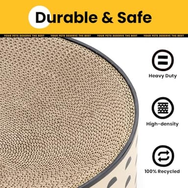 Conlun Oval Cat Scratcher Bed, 2-in-1 Cat Scratching Board, Natural Corrugated Cardboard Scratch Pad Lounge, Sealed Base Traps Debris,No Assembly Kitty Furniture,Stylish Colors Blends Any Home Decor - Image 3