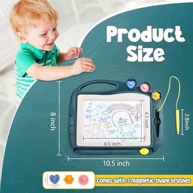 Magnetic Drawing Board, Toddler Toys for Age 1 2 3 Boys Girls, Sketch Pad, Birthday Easter Christmas Halloween Kids Toy Gifts for Boys and Girls - Image 2