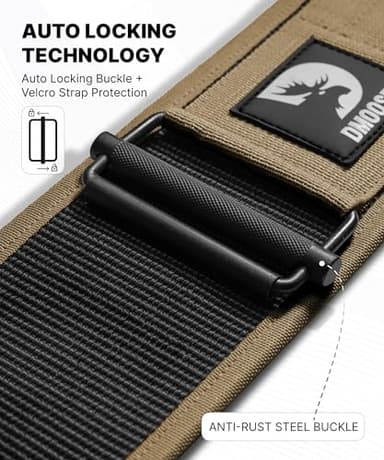 DMoose Auto Locking Weight Belts for Lifting Men, Provides Lumbar Support & Stability 4" Nylon Deadlift Belt with Adjustable Buckle, gym belt for men weight lifting - Image 3