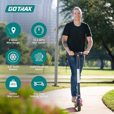 Gotrax GXL V2 Electric Scooter, 8.5" Solid Tire, Max 9 Mile and 15.5Mph Speed Power by 250W Motor, Lightweight 25.95lb, Cruise Control Aluminum Alloy Frame Foldable Commuting Escooter for Adults 13+ - Image 2