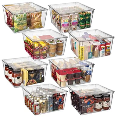 CLEARSPACE Plastic Storage Bins with Lids XL – Perfect Kitchen Organization or Pantry Storage – Fridge Organizer, Pantry Organization and Storage Bins, Cabinet Organizers - Image 1
