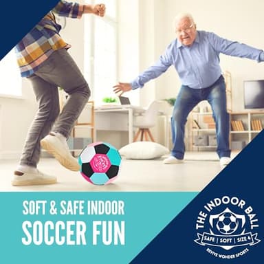 Revive Wonder The Indoor Ball | Soft & Safe Indoor Soccer Ball, Size 4 | Essential Soft Ball for Silent Dribble, Juggling, Training | Fun Silent Soccer for Girls Boys | Pinkwave - Image 4