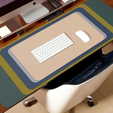 Leather Desk Mat - Non-Slip PU Desk Pad for Office and Home - Desk Organization and Accessories - Ideal for Large Mouse Pad and Desk Mats on Top of Desks (Dark Blue,31.5"x 15.7") - Image 8