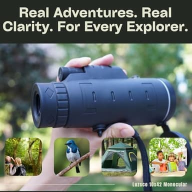 Monoculars for Adults High Powered 10x42 – Compact Waterproof Monocular Telescope with Tripod & Smartphone Adapter – Handheld Mini Pocket Telescope for Bird Watching, Hunting, Hiking, Travel & Gifts - Image 3