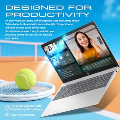 HP 15.6 Touchscreen Laptop Computer for Business & Student, w/Office Lifetime, Intel 13th Gen Core i3(Up to 4.5GHz), HD Touch Display, 64GB RAM, 2TB SSD, AI Copilot, Win 11 Pro, External DVD Drive - Image 4