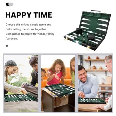 Backgammon Set - Classic Board Game with Premium Leather Case - Portable Travel Strategy Backgammon Game Set for Adults, Kids (11inch, Black) - Image 6