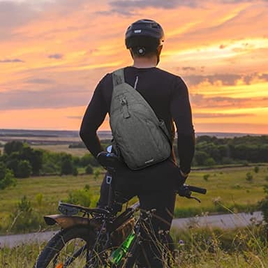 G4Free Sling Bag RFID Blocking Sling Backpack Crossbody Chest Bag Daypack for Hiking Travel(DimGray) - Image 7