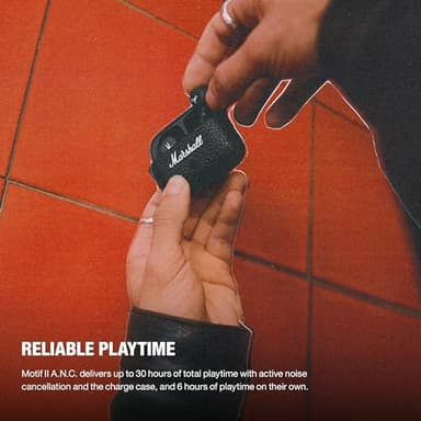 Marshall Motif II True Wireless Active Noise-Canceling Earbuds Headphones, Black - Image 4