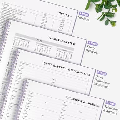Planner Undated, Asten Daily Planner Agenda with To Do List, Hourly Planner for Women and Men, Spiral Appointment Book Planner Notebook with Elastic Closure, Day Planner for ADHD 8.5" x 11" (Purple) - Image 5