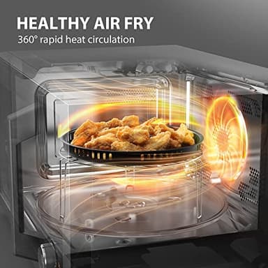 TOSHIBA Countertop Microwave Oven Air Fryer Combo, Inverter, Convection, Broil, Speedy Combi, Even Defrost, Humidity Sensor, Mute Function, 27 Auto Menu&47 Recipes, 1.0 cu.ft/30QT, 1000W - Image 2
