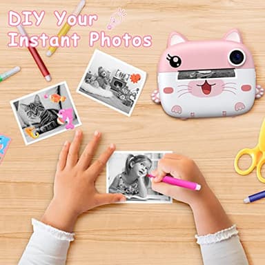 Kids Camera Instant Print, 3.0" HD Screen Kids Instant Cameras, Christmas Birthday Gifts for Girls Boys 3 4 5 6 7 8 9 10 Year Old, Portable Toddler Travel Toys with 32GB Card & 3 Rolls Printer Paper - Image 6