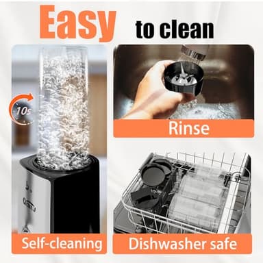 Smoothie Blender, Personal Blender for Shakes and Smoothies,12Pcs Coffee Grinder and Countertop Blenders Combo for Kitchen, Portable Smoothie Blenders with 10oz/17oz x2/23oz Cups (BLACK) (black2) - Image 8