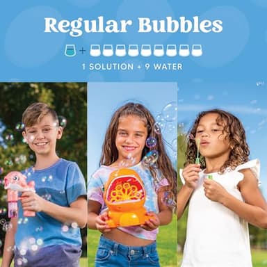 JOYIN 2 Bottles Bubbles Refill Solutions 64 oz (up to 5 Gallon), Concentrated Solution for Bubble Machine, Gun, Wand Refill Fluid Summer, Easter Toys(Orange+Blue) - Image 4