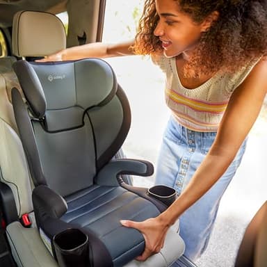 Safety 1st Grow and Go 2-in-1 Booster Car Seat with ComfortWings, Converts High-Back to Backless, 19" Wide, Fits 3 Across, Lightweight, Foldable, Easy-Clean, Cup Holders, 40-100 lbs, Crushed Grape - Image 15