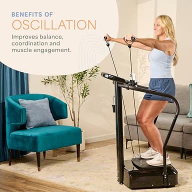 Lifepro Rhythm Vibration Plate Exercise Machine with Handles for Balance Support – Vibrating Plate for Lymphatic Drainage, Circulation & Recovery, Heart Rate Sensor, Phone Holder, 99 Speed Levels - Image 4