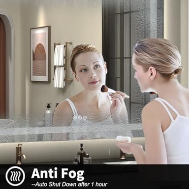 ODDSAN LED Mirror for Bathroom 55x30, Dimmable Lighted Vanity Mirror with Lights for Wall, Anti-Fog, Tempered Glass, ETL Listed (Backlit + Front Lights) - Image 5