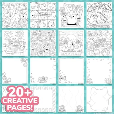Original Squishmallows Sketchbook, Over 20 Stationery Supplies, Features Squishmallows Scrapbook Stickers, Cam The Cat Fidget Toy, Drawing Paper, Great Kids Craft, Coloring Books for Kids Ages 4-8 - Image 2