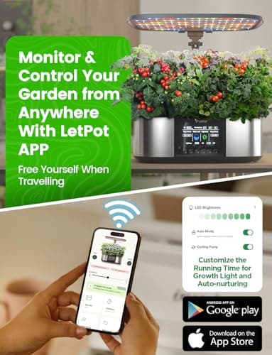 LetPot LPH-Max Hydroponics Growing System Kit, 21 Pods APP & WiFi Automatic Controlled Smart Indoor Garden with 36W LED Grow Light, Auto Drip Irrigation Kits, Self-Managed Nurturing & Watering - Image 3