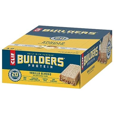 CLIF BUILDERS Protein Bars - Vanilla Almond Flavor - 20g Plant Based Protein - Gluten Free - Non-GMO - Low Glycemic - No Artificial Sweeteners - 2.4 oz. (12 Pack) - Image 12