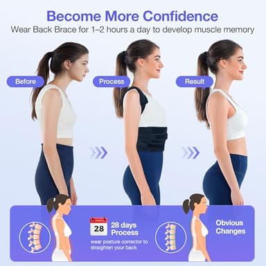 Kepwaa Posture Corrector for Women and Men, Upgraded Full Back Brace Support, Adjustable Shoulder Straightener for Improving Back Posture, Relief for Upper and Lower Back, Lumbar, Neck, Shoulder Pain - Image 5