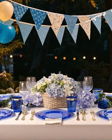 Nervure 175PCS Clear Blue Plastic Plates - Plastic Dinnerware Set Include 25Dinner Plates, 25Dessert Plates, 25Cups, 25Forks, 25Knives, 25Spoons, 25Napkins Perfect for Wedding & Party - Image 6