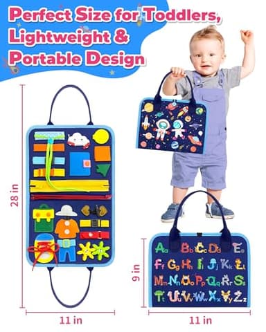 Gojmzo Busy Board Montessori Toys for Toddler Boy Birthday Gifts, Busy Book Sensory Toys for Toddlers, Learning Educational Toddler Travel Activities - Image 6