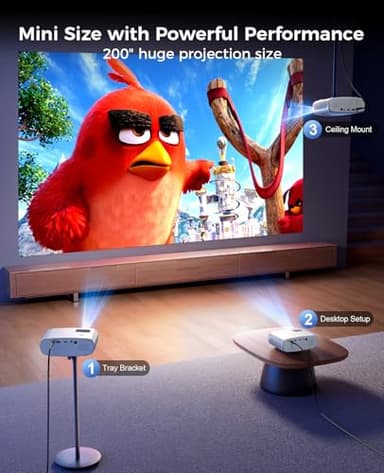 Mini Projector for iPhone, ELEPHAS 2025 Upgraded 1080P HD Projector, 8000L Portable Projector with Tripod, Movie Projector Compatible with Android/iOS/Windows/TV Stick/HDMI/USB - Image 6