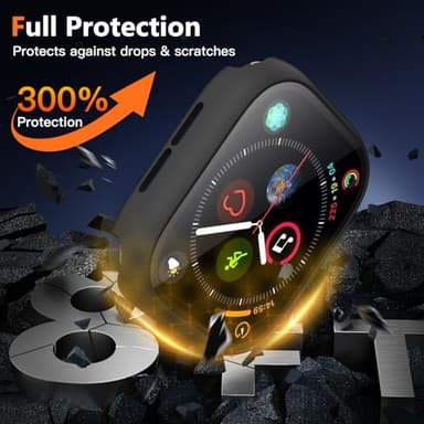 Charlam Compatible with 46mm Apple Watch Case,Apple Watch Series 10 Case Cover wtih Touch-Sensitive Screen Protector, 3 Pack Hard PC Bumper Cases Full Coverage, Black/Clear/Sliver,46mm(Series 10) - Image 2