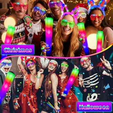 HHJ 284 PCS Glow in The Dark Party Supplies with 200 Glow Sticks 20 Led Glasses 20 Finger Lights 20 Hair Clips Fiber Optic Glow Party Favors for Birthday Wedding Concert 4th of July (284) - Image 8