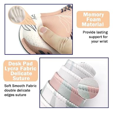 Keyboard Mouse Pad Set, Extended Mouse Pad+Keyboard Wrist Rest Support, Memory Foam Ergonomic Easy Typing, 4Pcs (35.4×15.7 in) Desk Pad Set for Home Office Study Game - Minimalist - Image 4