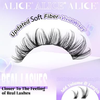 ALICE Lash Clusters Wispy Eyelash Clusters 10-18mm 168pcs Cluster Eyelash Extensions Natural Volume Lash Extensions DIY Individual Lashes Clusters with Soft Thin Band - Image 3