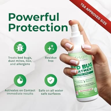 Lice, Mite, and Bed Bug Natural Travel Spray - TSA Approved size – Child & Pet Friendly – Immediate results – Stain & Odor Free, For Hotels, Suitcase, Backpack, Shoes, Bed Bug Spray(3oz - Image 4