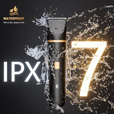 Electric Razor for Men, IPX7 Waterproof Versatile Shaver for Temple, Groin, Nose, Ear Hairs, Beard, Body Hair Trimmer for Men, Painless Grooming Kit with 2 Replaceable Ceramic Blade Heads - Image 3