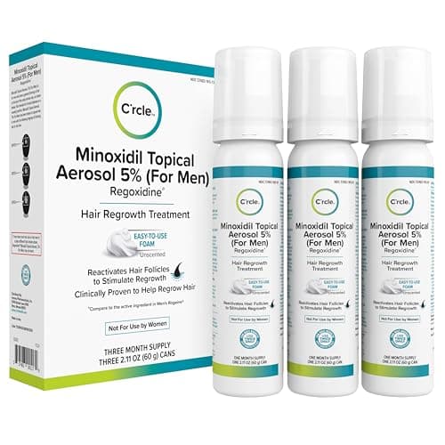 Minoxidil for Men Foam 5% - Unscented 3 Month Supply - Helps Restore Vertex Hair Loss & Thinning - 5% Minoxidil Foam For Men - Extra Strength Supports Hair Regrowth - Image 1