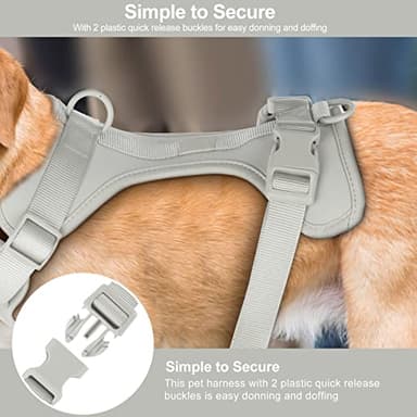 No Pull Lightweight Dog Harness: Adjustable Durable Breathable Mesh Pet Vest Harness with Soft & Comfortable Cushion, for Small Medium Large Dogs (Medium, Gray) - Image 5