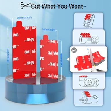 pop-tech Adhesive Pad for Dash Cam: 4Pcs Sticky Pads for Dashcam Mount Front Rear - 3M VHB Double Sided Mounting Tape for Square Car Camera - Heat Resistant Replacement Sticker for Windshield Window - Image 3